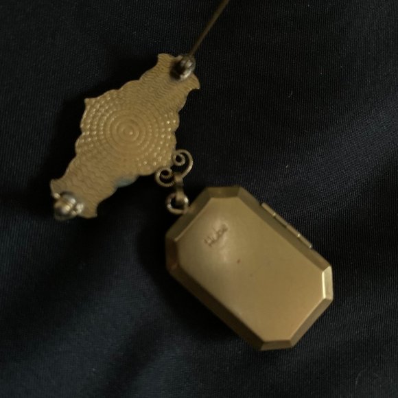Antique Vintage HOBE Brooch Locket Pin Pendant Photo Holder - Picture 6 of 11